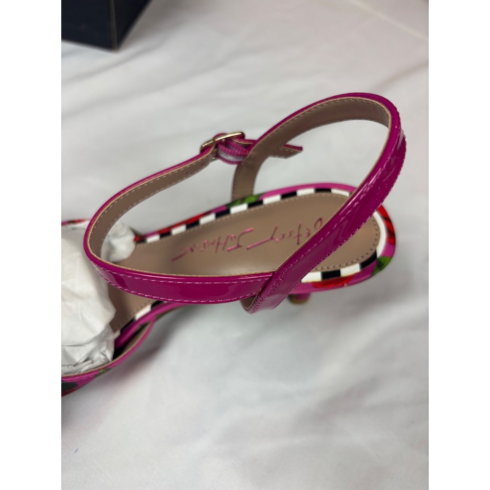 Betsey Johnson Jayleene Floral Rose Bow Rhinestone Kitten Heels Magenta Pink 7 - Picture 6 of 7